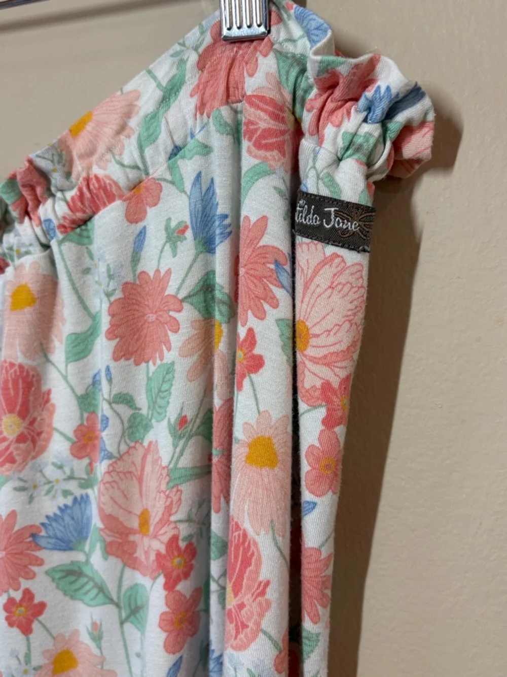Matilda Jane Pastel Floral Button-Up PJ Set in Coral, Mint & Blue - Picture 6 of 13
